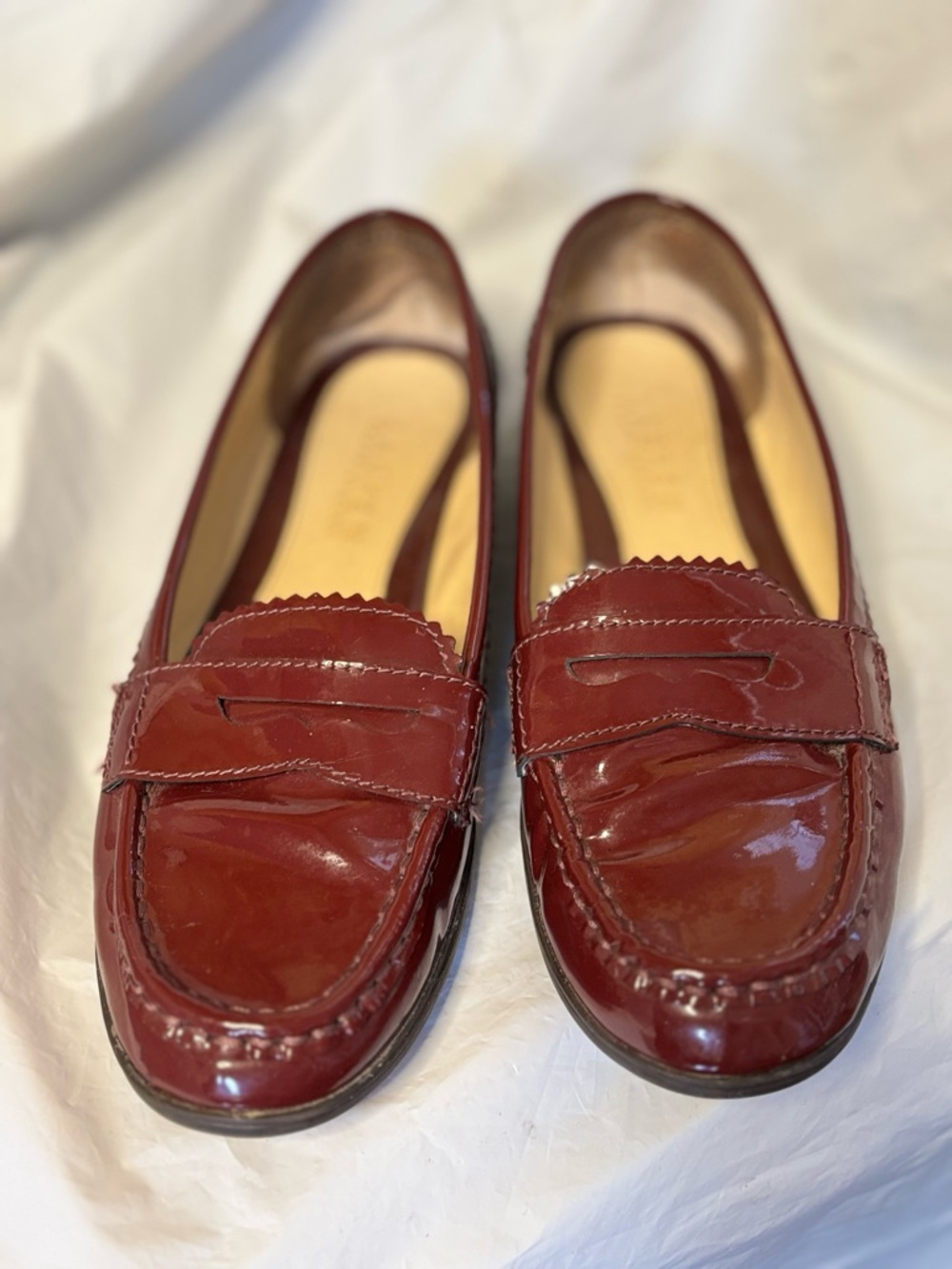 Polo by Ralph Lauren Women's Burgundy Patent Leather Loafers - Picture 4 of 7